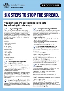 Coronavirus (COVID-19) in Aged Care: Six Steps to Stop the Spread